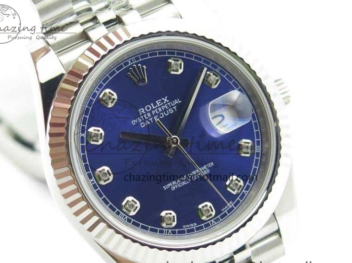 MiroTime 0325 SoftTouch DateJust 228238 SS Noob 1:1 Best Edition Blue Dial Diamond On Jubilee Bracelet A 3498